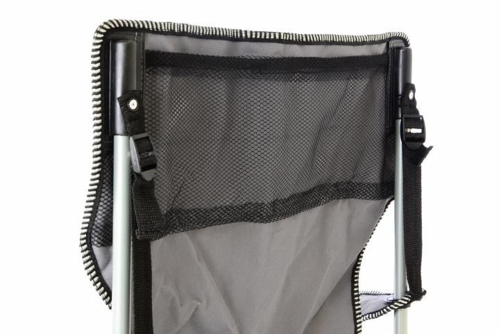 Krzesło turystyczne campingowe czarno-szare